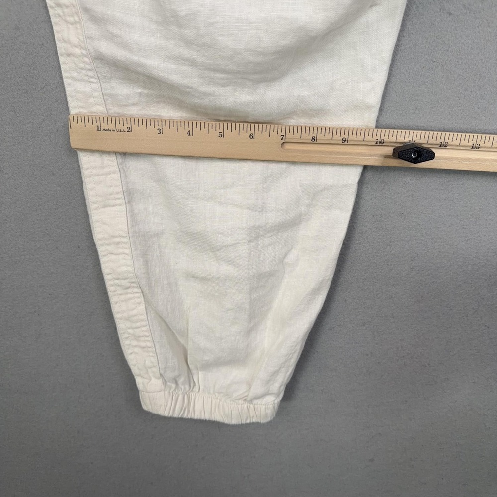 Athleta Pants Womens 22 White Cabo Linen Jogger Pockets Summer Resort Beach - Picture 12 of 16